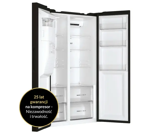 Haier Seria 3 SBS HSR3918EIPB Pełny No Frost 177,5cm Dystrybutor wody Obsydianowy - TRZECI -55%, ALBO 5-TY ZA 1ZŁ - Kup na Raty - RRSO 0%