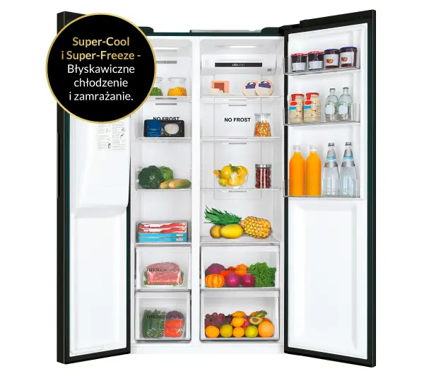 Haier Seria 3 SBS HSR3918EIPB Pełny No Frost 177,5cm Dystrybutor wody Obsydianowy - TRZECI -55%, ALBO 5-TY ZA 1ZŁ - Kup na Raty - RRSO 0%