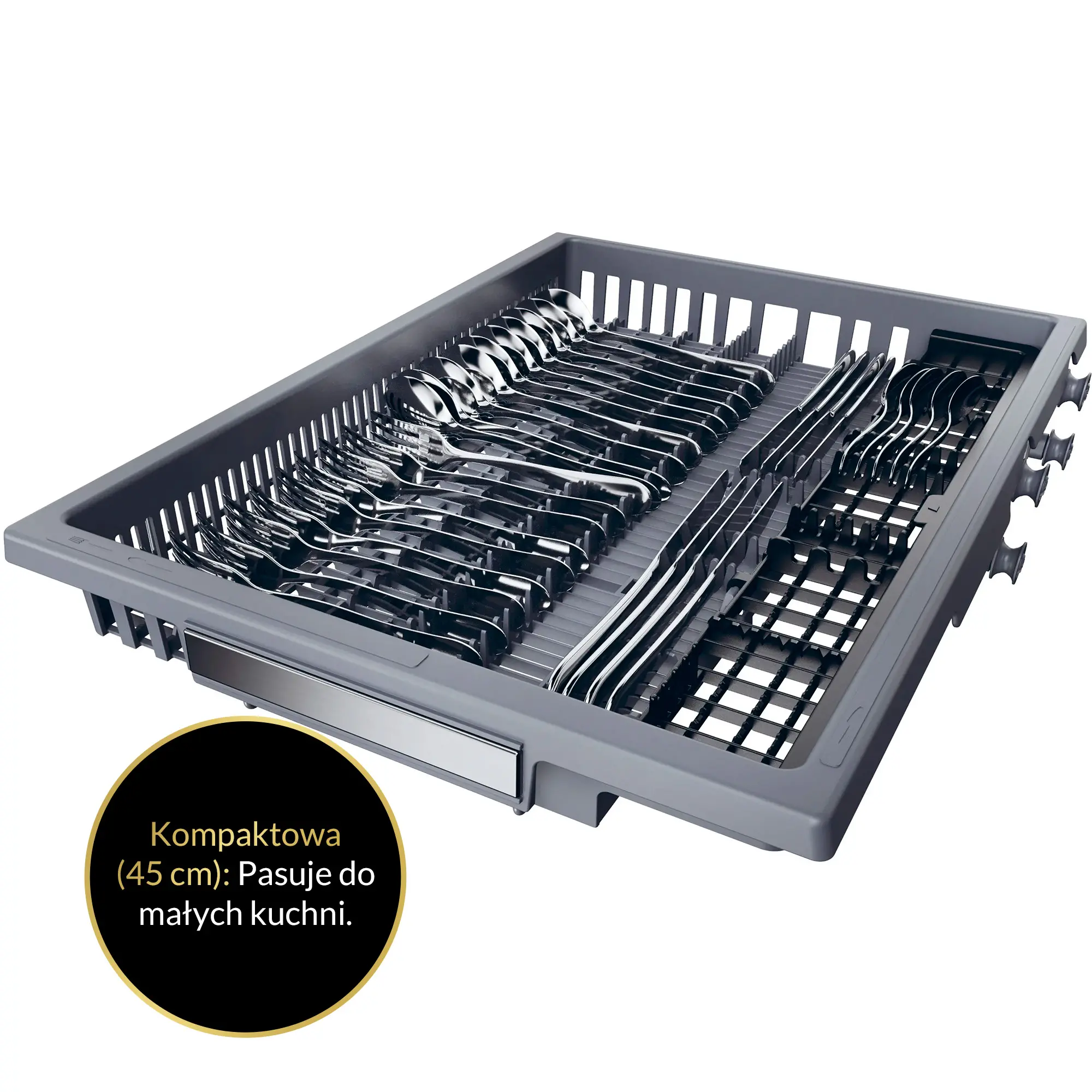 Zmywarka Haier I-Pro Shine Seria 5 XF1C3TB1FX 44,8cm Automatyczne otwieranie drzwi Szuflada na sztućce Zdalne sterowanie