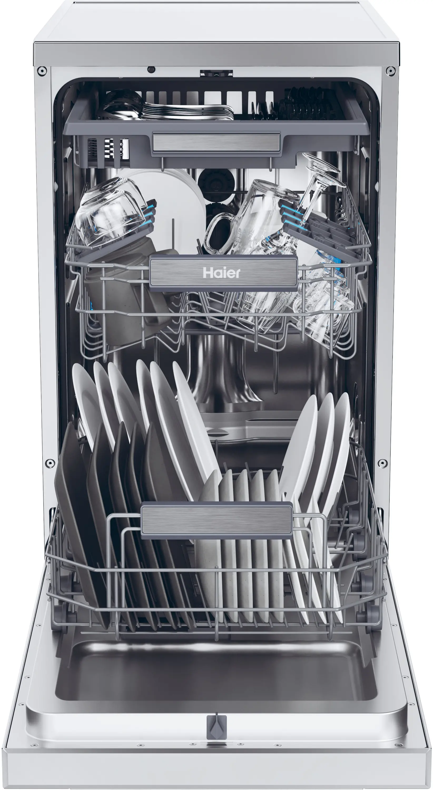 Zmywarka Haier I-Pro Shine Seria 5 XF1C3TB1FX 44,8cm Automatyczne otwieranie drzwi Szuflada na sztućce Zdalne sterowanie