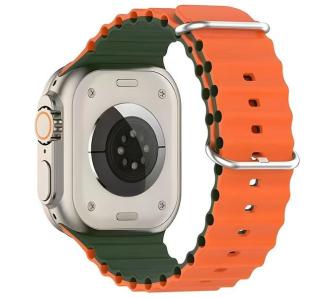 Pasek Beline Silicone Waves do  Apple Watch 42/44/45/49mm Pomarańczowo-zielony