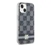 Etui DKNY IML Checkered Mono Pattern & Printed Stripes MagSafe do iPhone 14 Czarny