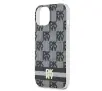 Etui DKNY IML Checkered Mono Pattern & Printed Stripes MagSafe do iPhone 14 Czarny