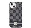 Etui DKNY IML Checkered Mono Pattern & Printed Stripes MagSafe do iPhone 14 Czarny