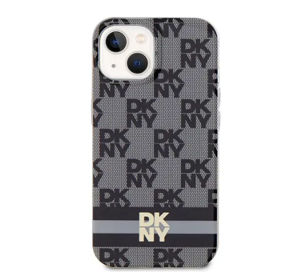 DKNY IML Checkered Mono Pattern & Printed Stripes MagSafe do iPhone 14 Czarny