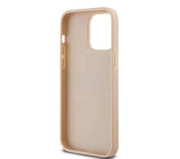 DKNY Hardcase Leather Mono Stripe & Metal Logo do iPhone 14 Pro Różowy