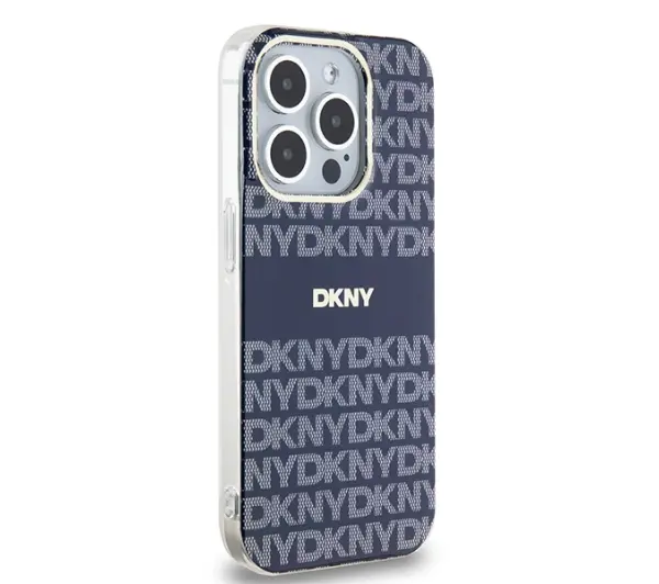 DKNY IML Mono & Stripe MagSafe do iPhone 15 Pro Niebieski