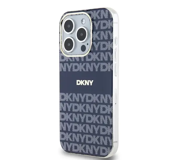 DKNY IML Mono & Stripe MagSafe do iPhone 15 Pro Niebieski
