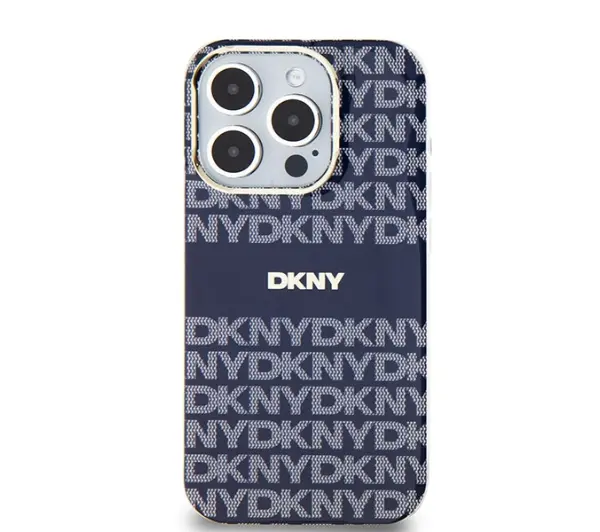 DKNY IML Mono & Stripe MagSafe do iPhone 15 Pro Niebieski