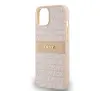 Etui DKNY Hardcase Leather Mono Stripe & Metal Logo iPhone 14 Różowy