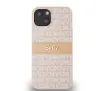 Etui DKNY Hardcase Leather Mono Stripe & Metal Logo iPhone 14 Różowy