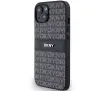 Etui DKNY Leather Mono Stripe & Metal Logo do  iPhone 15 Czarny