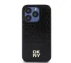 Etui DKNY Leather Pattern Monogram Metal Logo MagSafe do iPhone 15 Pro Czarny