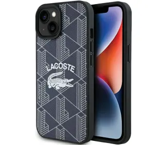 Lacoste hardcase Monogram Vintage Logo MagSafe do iPhone 15 Granatowy