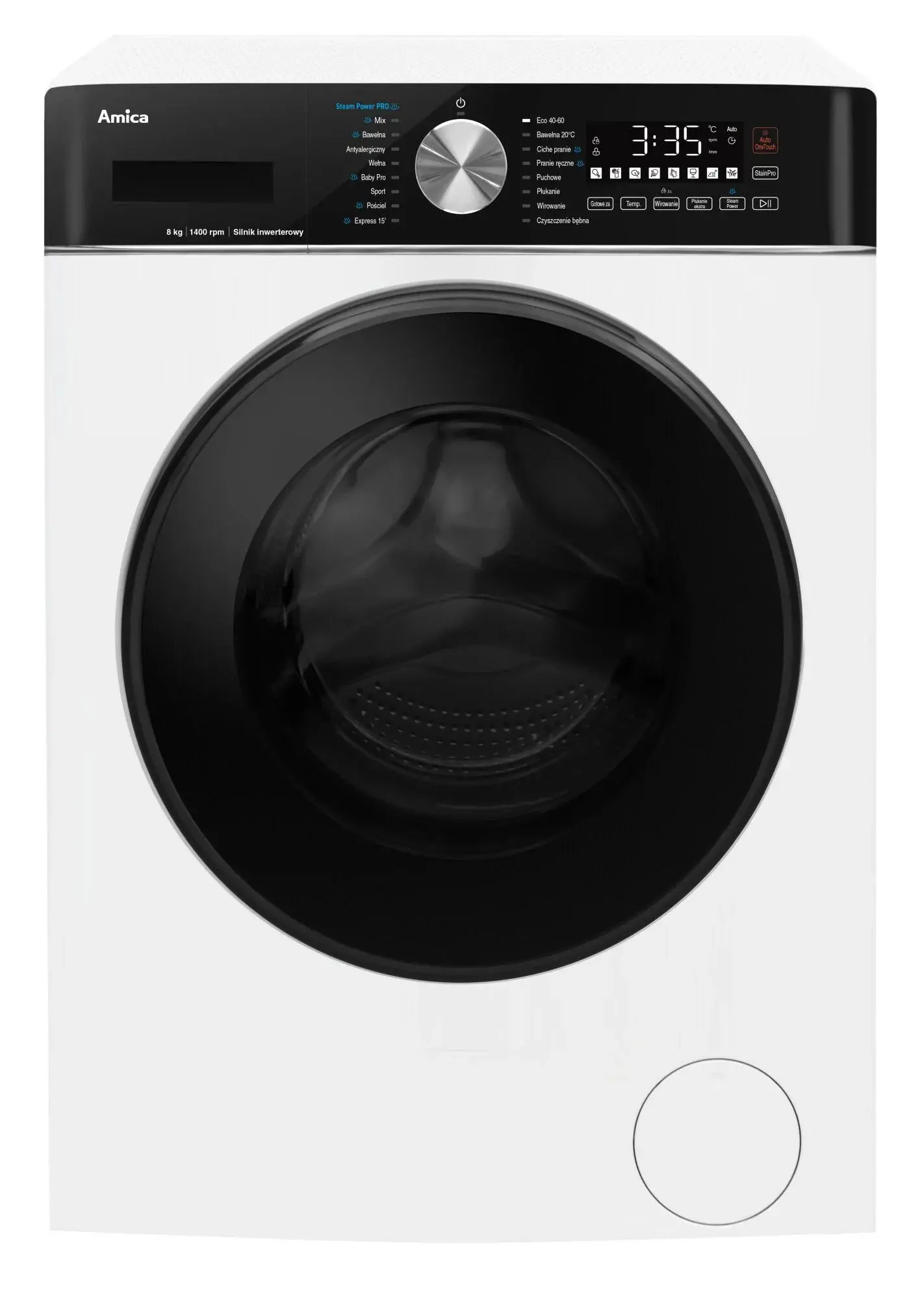 Pralka Amica WA5S814ADiSOzEU Slim widok boczny