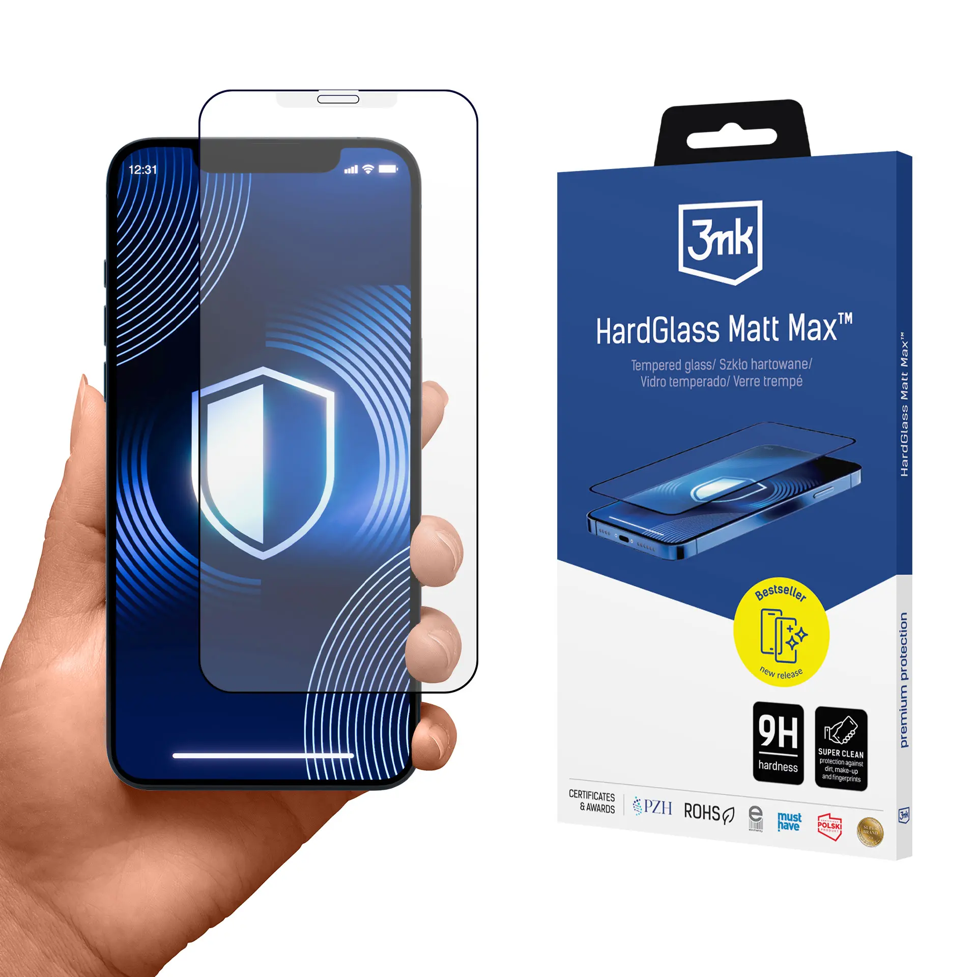 Szkło hartowane 3mk HardGlass Matt Max do iPhone X/XS/11 Pro