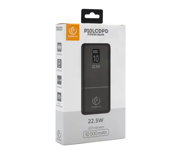 Rebeltec P10 LCDPD 10000mAh 22,5W Czarny
