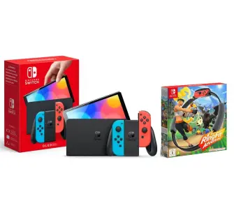 Konsola Nintendo Switch OLED Czerwono-niebieski	 + Ring Fit Adventure