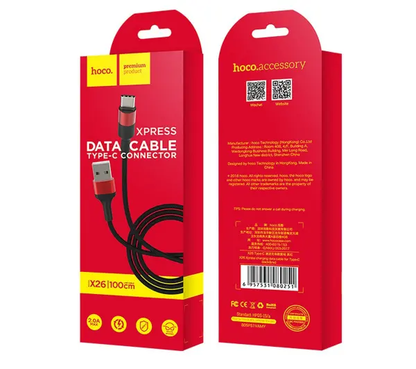 Hoco Xpress X26 USB do USB-C 1m Czarny