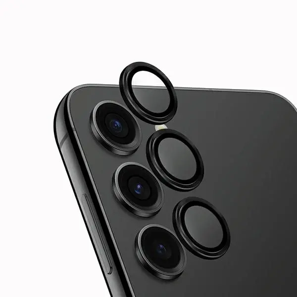 Szkło hartowane UNIQ Optix Aluminium Camera Lens Protector do Samsung Galaxy S24 Plus Czarny