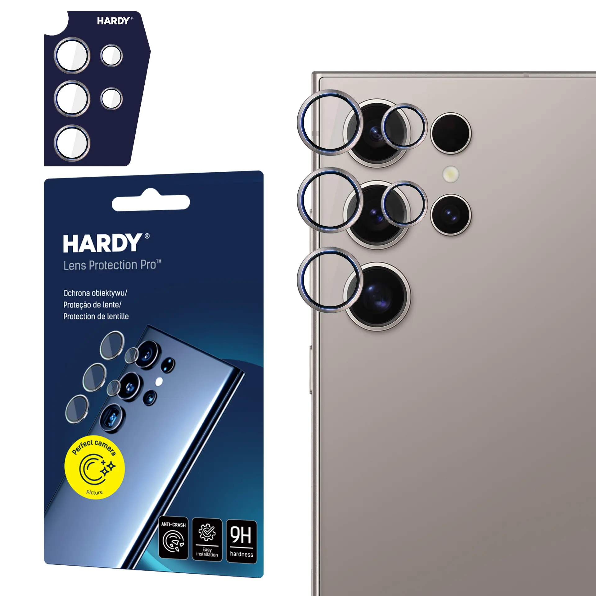 Szkło hartowane 3mk Hardy Lens Protection Pro Gray na aparat Samsung Galaxy S24 Ultra