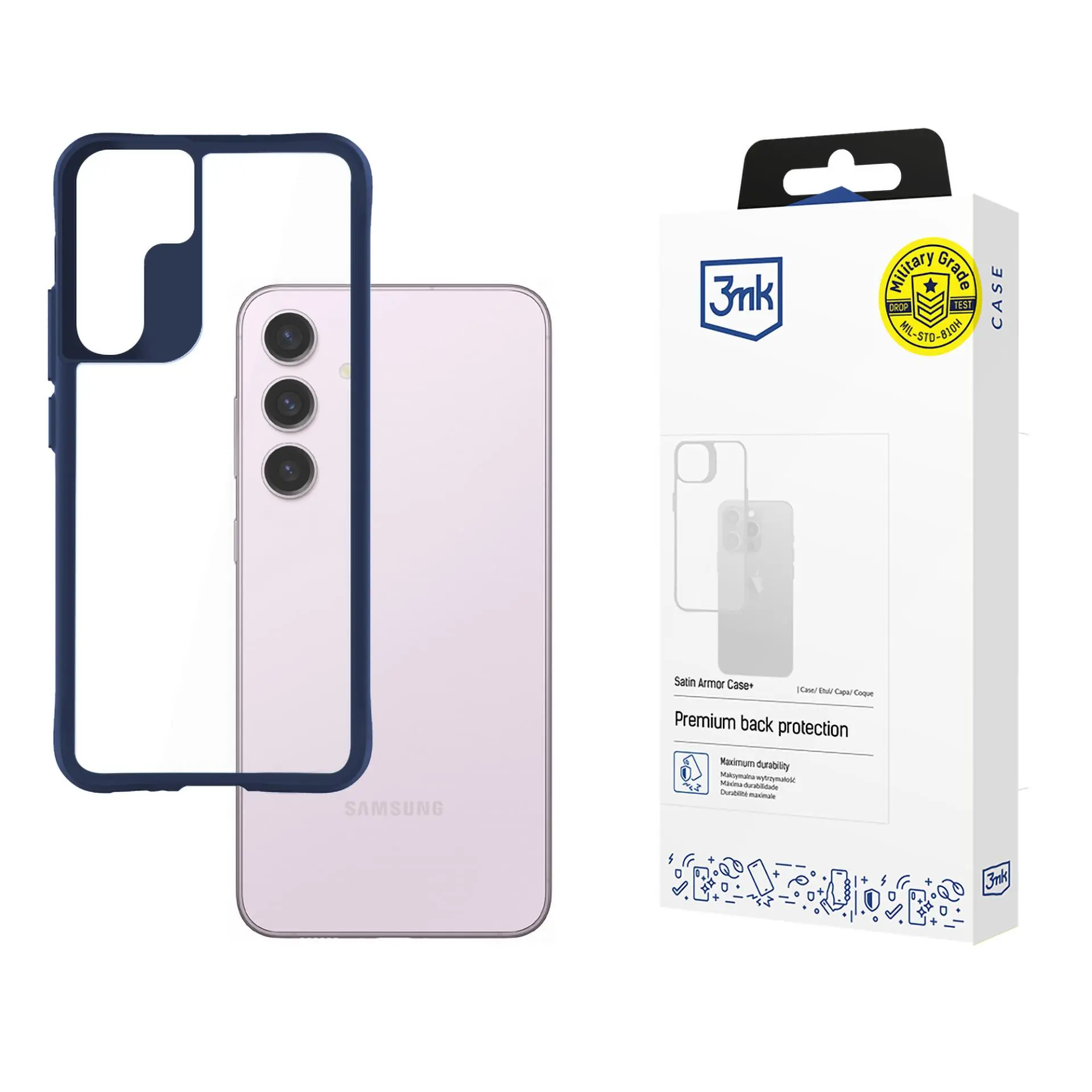 Etui 3mk Satin Armor Case+ do Samsung Galaxy S24 Przezroczysty-niebieski