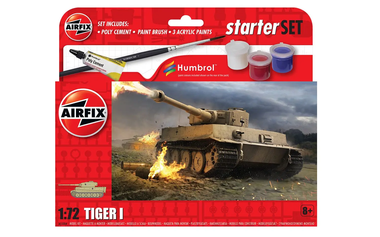 Model do sklejania Airfix A55004 Starter Set - Tiger 1