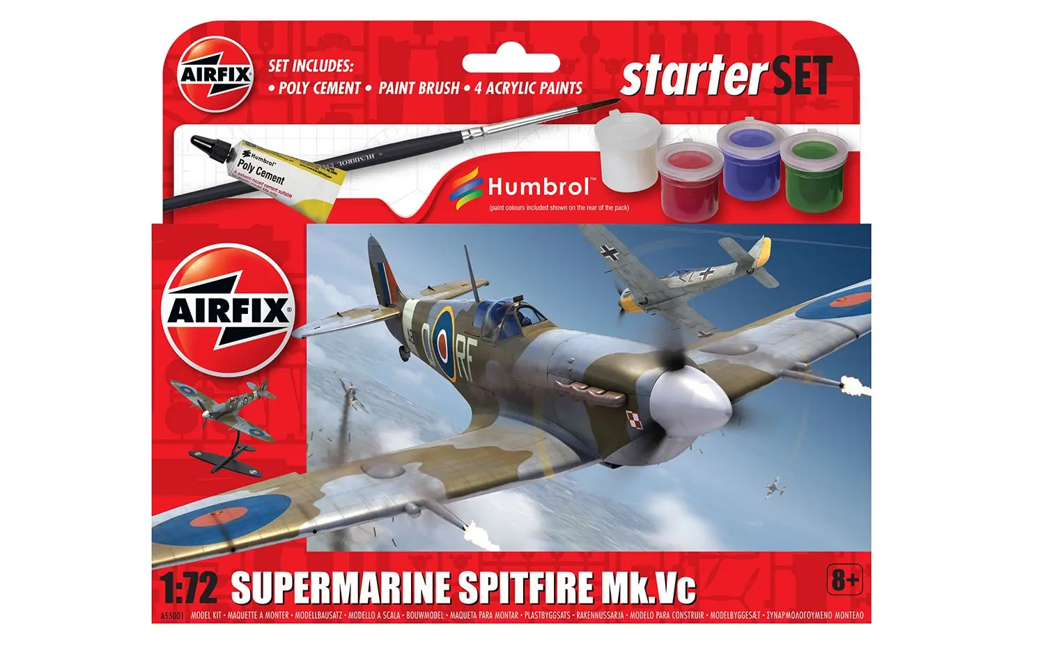 Model do sklejania Airfix A55001 Starter Set - Supermarine Spitfire MkVc