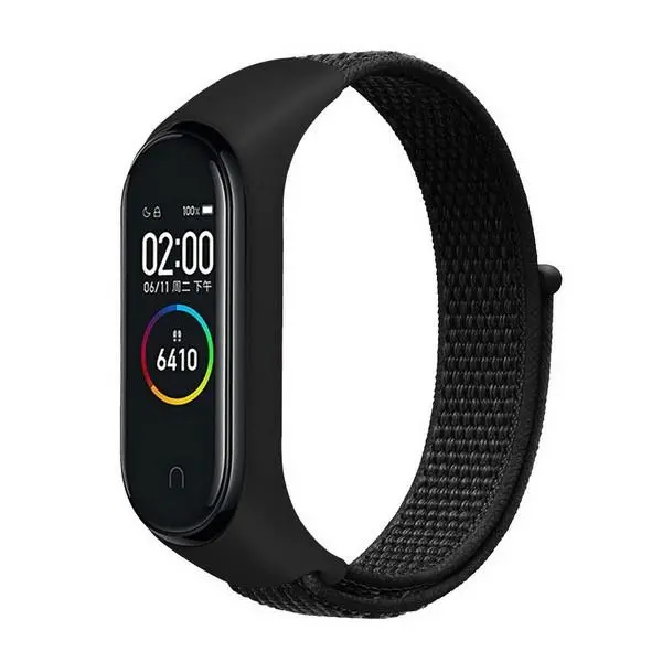 Pasek Beline do Mi Band 7/6/5/4/3 NylonLoop Czarny