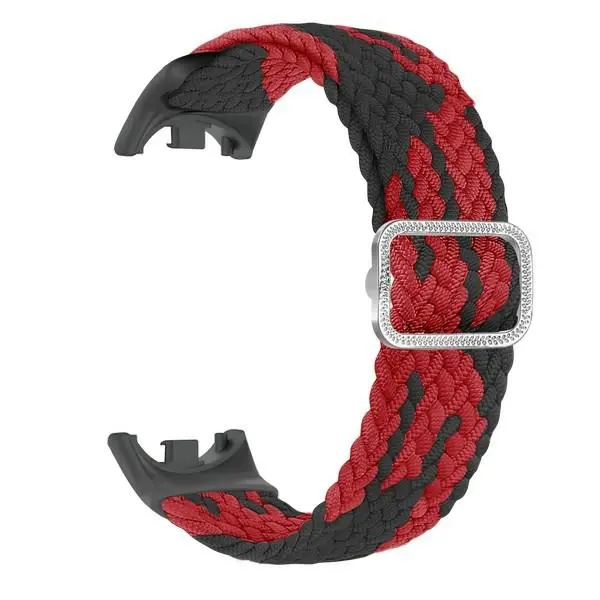 Pasek Beline do Mi Band 8 Nylon Czarno-czerwony