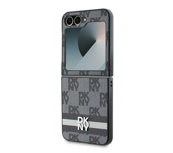 DKNY Chequered Pattern Printed Stripes do Galaxy Z Flip 6 Czarny