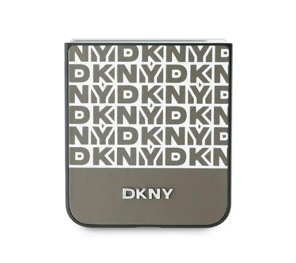 DKNY Repeat Pattern Bottom Stripe do Galaxy Z Flip 6 Brązowy