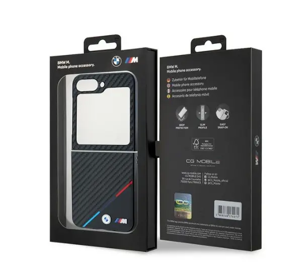 BMW Carbon Tricolor do Z Flip 6 Czarny