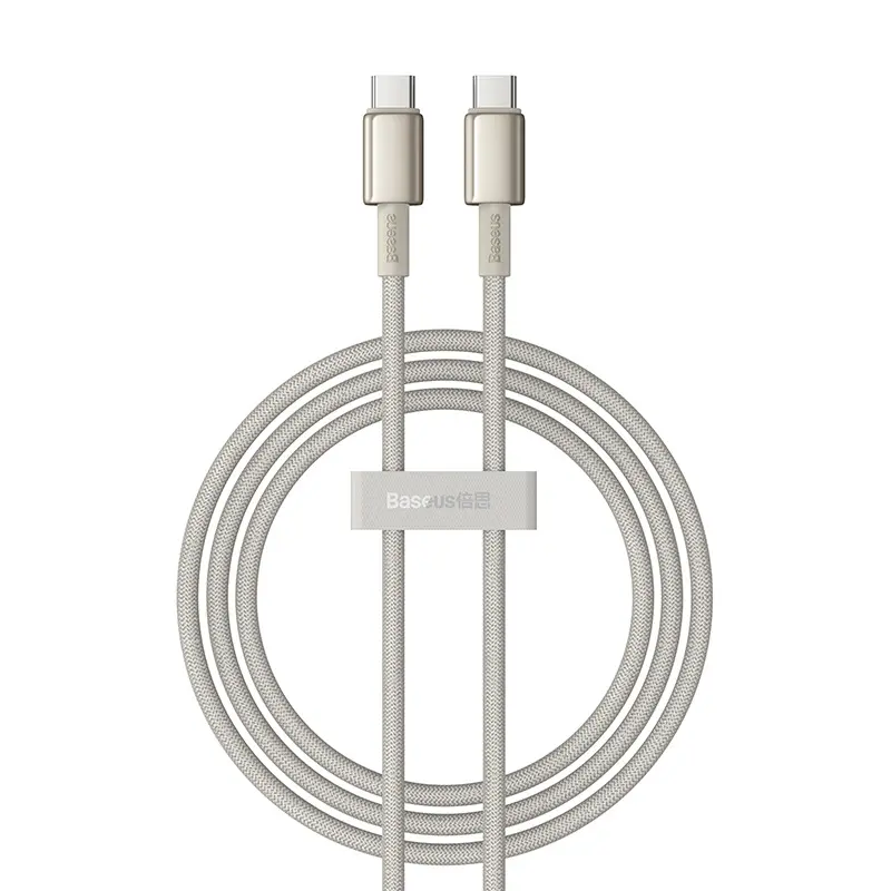 Kabel Baseus USB-C do USB-C Tungsten Gold 100W 1m Złoty