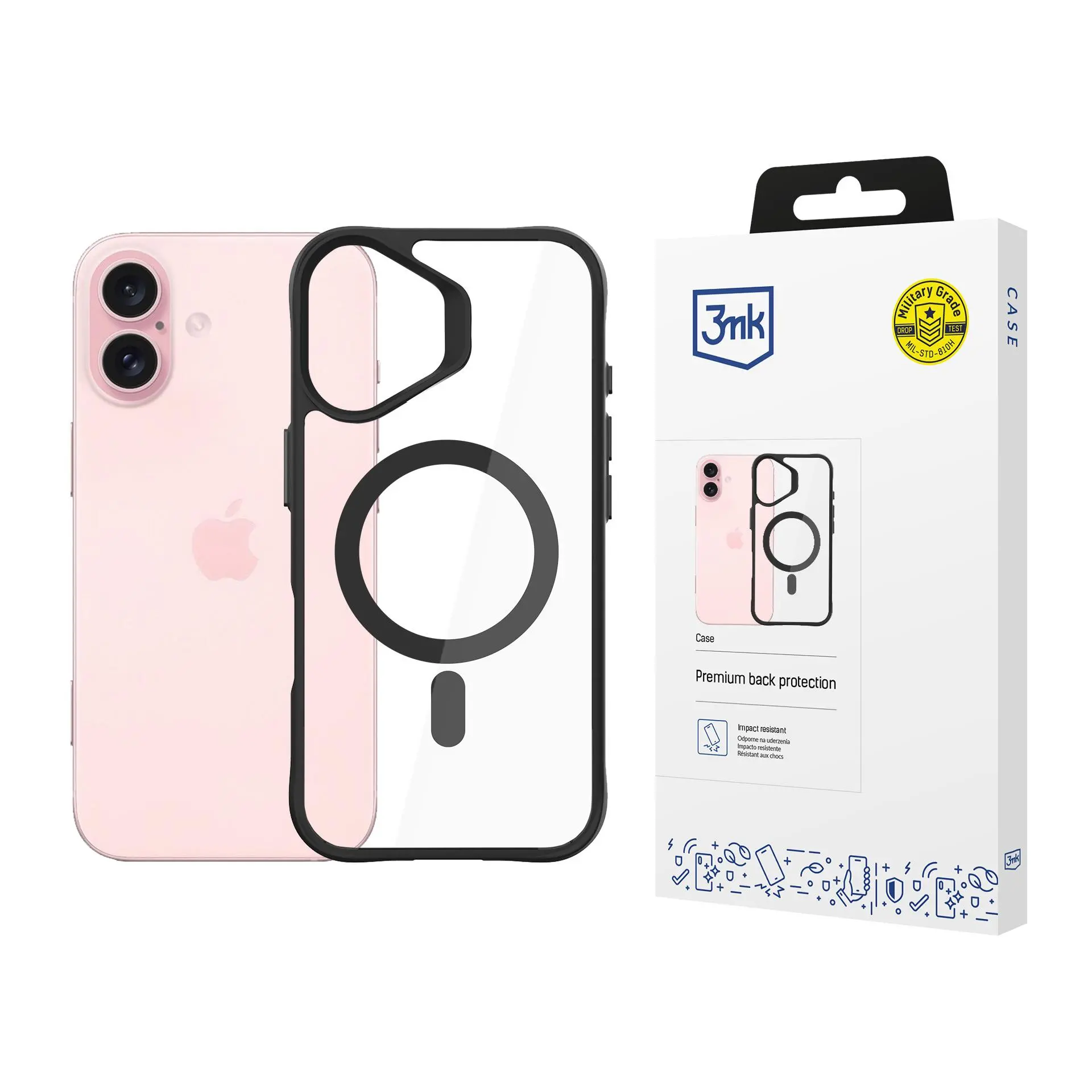 Etui 3mk Satin Armor MagCase do iPhone 16 Plus Czarny