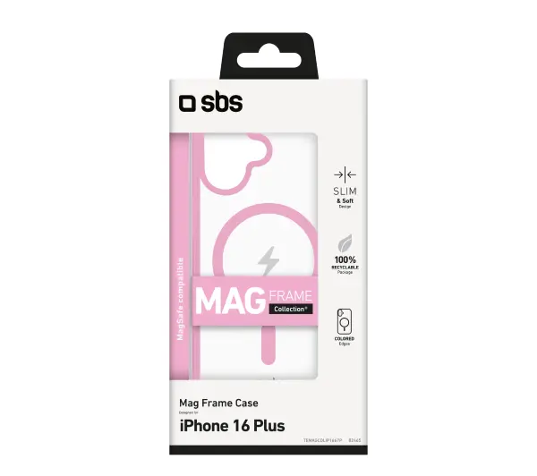 SBS Mag Frame TEMAGCOLIP1667P do iPhone 16 Plus Różowy
