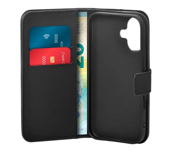 Puro Case Wallet Stand do iPhone 16 Plus Czarny