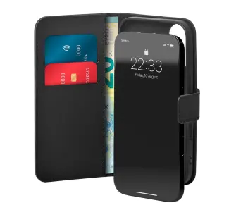 Etui Puro Case Wallet Stand do iPhone 16 Plus Czarny