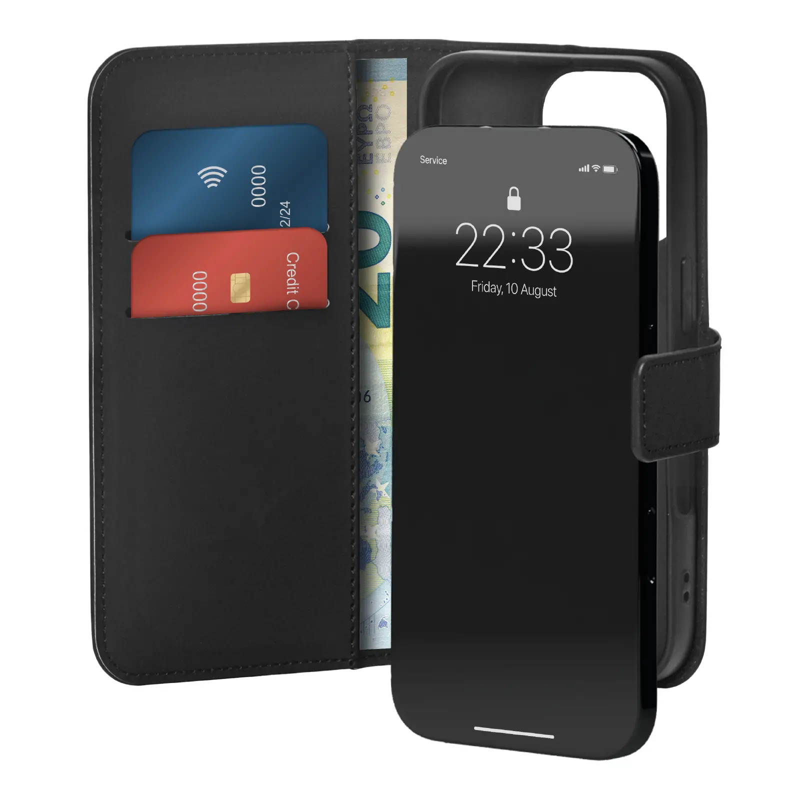 Etui Puro Case Wallet Stand do iPhone 16 Pro Max Czarny
