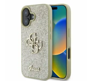 Guess Fixed Glitter Big 4G do iPhone 16 Plus Złoty