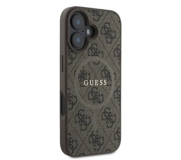 Guess 4G Ring Classic Logo MagSafe do iPhone 16 Brązowy