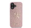 Etui Guess hardcase Fixed Glitter Big 4G do iPhone 16 Różowy