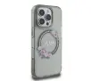 Etui Guess IML Flowers Wreath MagSafe do iPhone 16 Pro Czarny