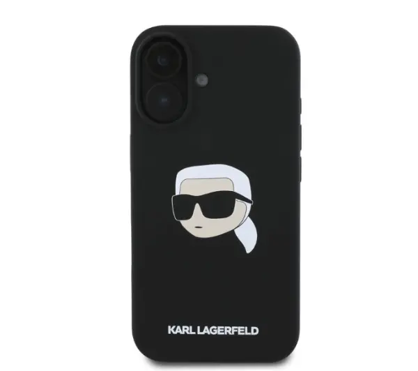 Karl Lagerfeld Silicone Karl Head Print MagSafe do iPhone 16 Czarny