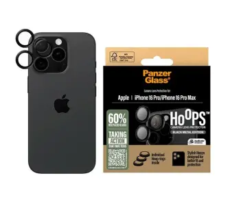 Szkło hartowane PanzerGlass Hoops Black Lens Protector do iPhone 16 Pro