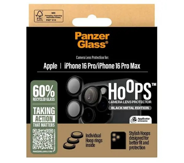PanzerGlass Hoops Camera Lens Protector do iPhone 16 Pro Czarny