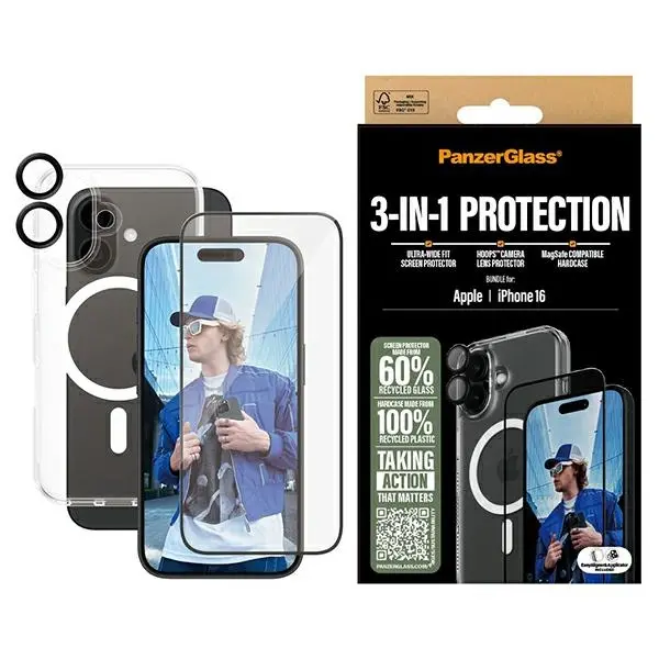 Etui PanzerGlass Bundle 3w1 do iPhone 16