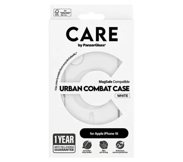 PanzerGlass Flagship Case MagSafe do iPhone 16 Biały