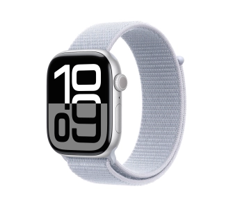 Apple Watch Series 10 GPS AI koperta 46mm aluminium srebrne opaska sportowa błękitny obłok