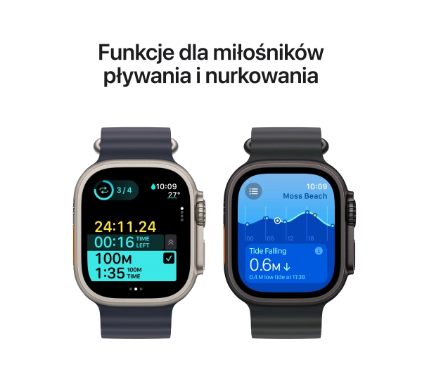 Apple Watch Ultra 2 GPS + Cellular Koperta z tytanu czarna 49mm Bransoleta mediolańska z tytanu Czarna Rozmiar M - ⚡ EURO HIT CENOWY! ⚡ - Kup na Raty - RRSO 0%